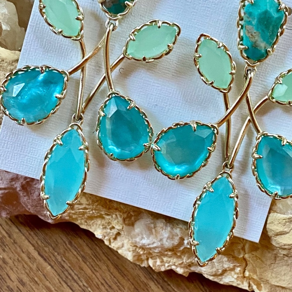🌺🎉HP🎉🌺 NWT Kendra Scott Gwyneth Gold Statement Earrings - Picture 7 of 12
